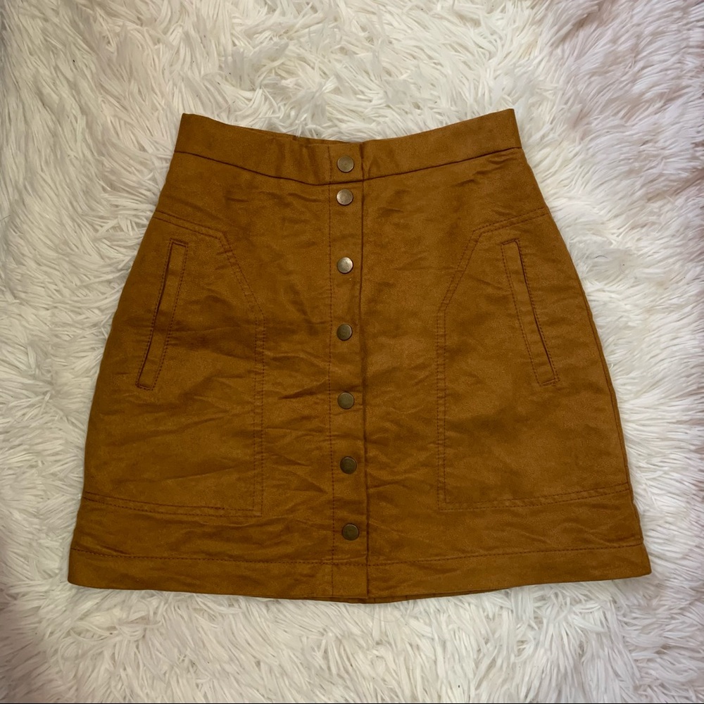 Suede brown skirt